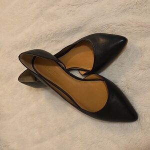 J. Crew Black Pointed Toe Flats In Size 6